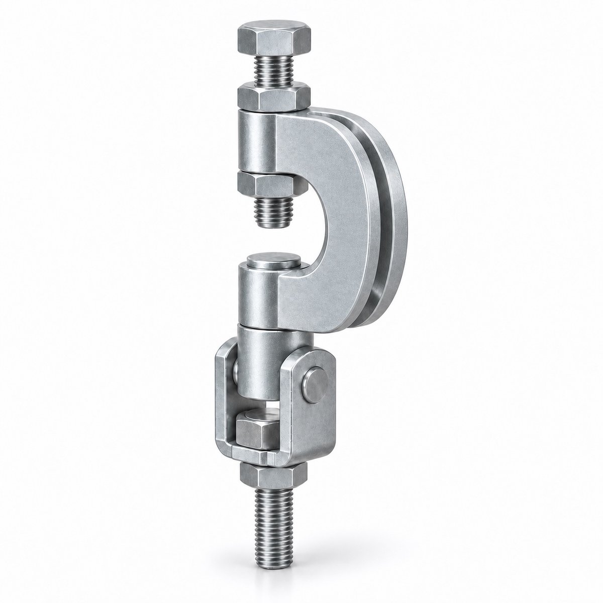 C-type beam clamp with a set screw, for clamping onto the flange of a structural steel beam